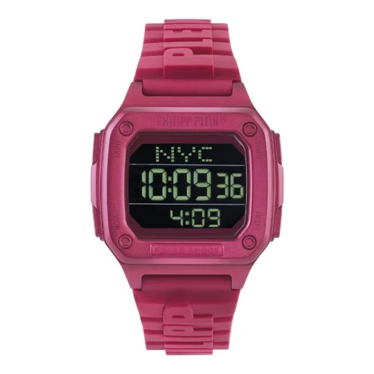 Różowy zegarek cyfrowy dla nowoczesnej kobiety Philipp Plein