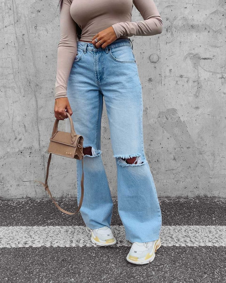 Spodnie damskie jeansowe OLAVOGA Morgan 2023 niebieskie L