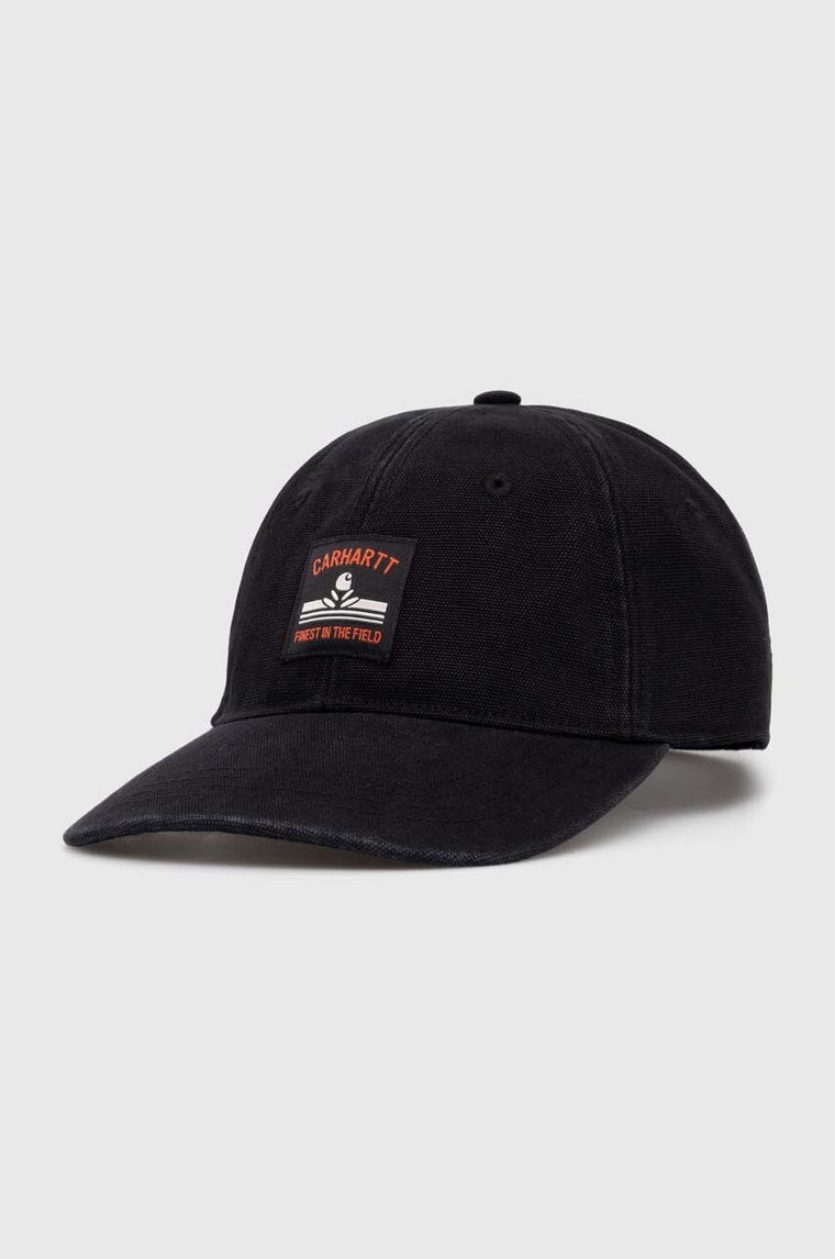 Carhartt WIP czapka z daszkiem bawełniana Field Cap kolor czarny z aplikacją I033216.89XX