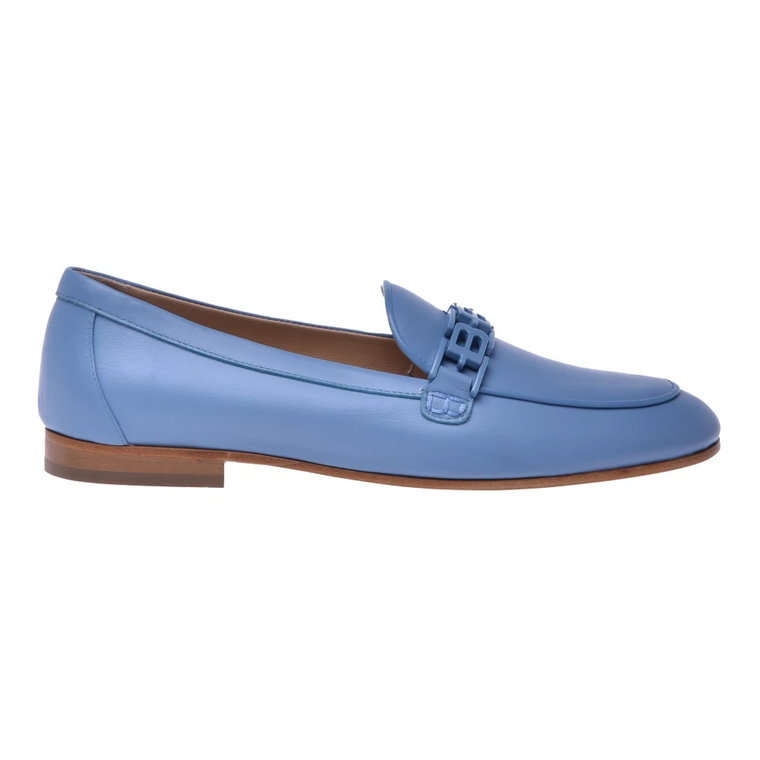 Blue calfskin loafers Baldinini
