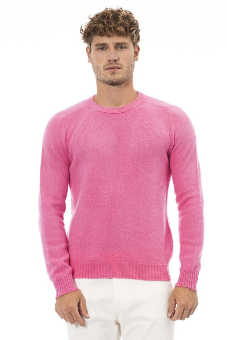 Swetry marki Alpha Studio model AU7250CE kolor Różowy. Odzież męska. Sezon: