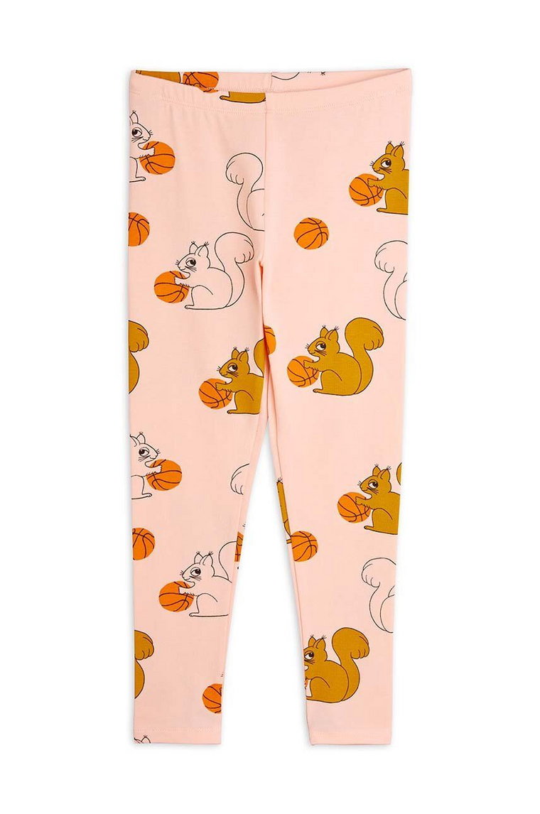 Mini Rodini legginsy dziecięce Squirrels kolor różowy wzorzyste