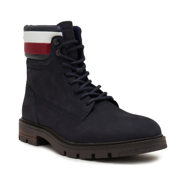 Tommy Hilfiger Skórzane trapery CORPORATE HILFIGER NUBUCK