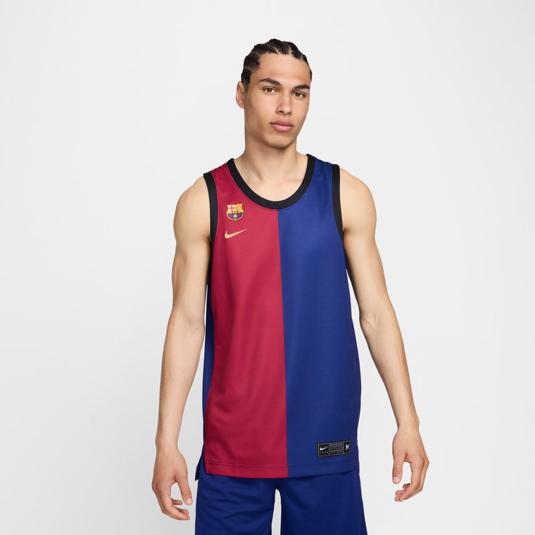 Męska koszulka do koszykówki Nike Dri-FIT FC Barcelona 2024 (wersja domowa)  replika - Niebieski