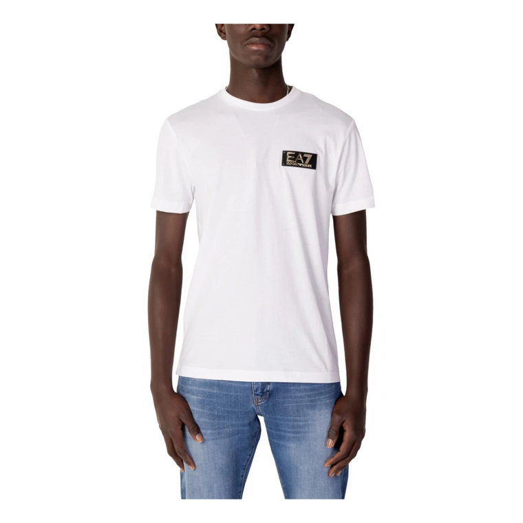 Biała Koszulka z Okrągłym Dekoltem Emporio Armani EA7