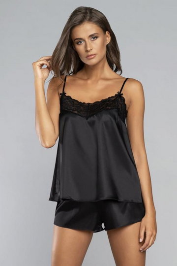 Italian Fashion Dotyk ws.r. kr.sp. Nocna piżama, czarny