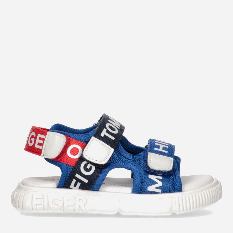 Sandały dziecięce Tommy Hilfiger Logo Velcro Sandal T1X2-32899-1590Y255 33 Royal/Blue/Red (8052578179710). Sandały dziewczęce