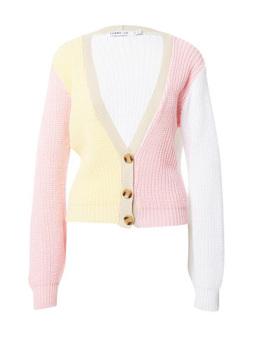 Femme Luxe Kardigan 'RIA'  jasny beż / jasnożółty / różowy pudrowy / biały