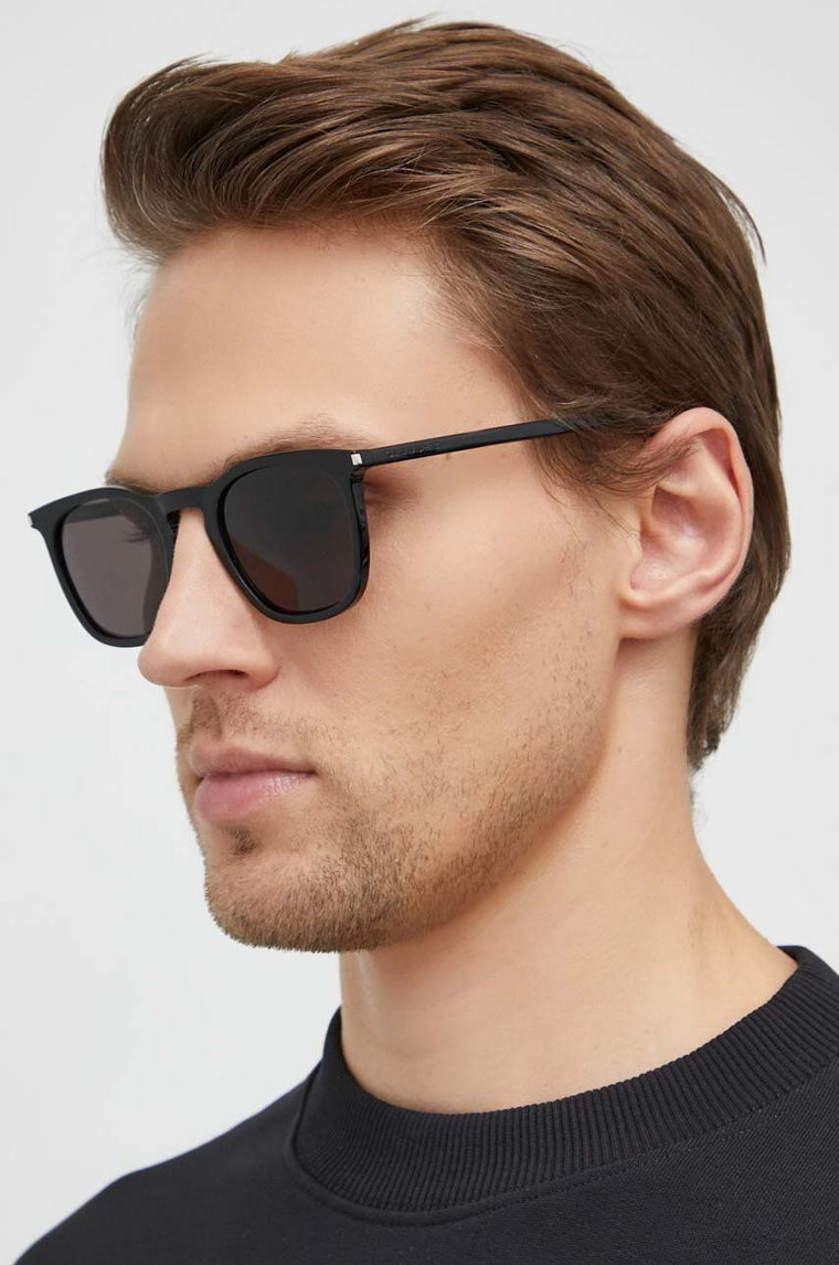 Saint Laurent okulary przeciwsłoneczne męskie kolor czarny SL 623