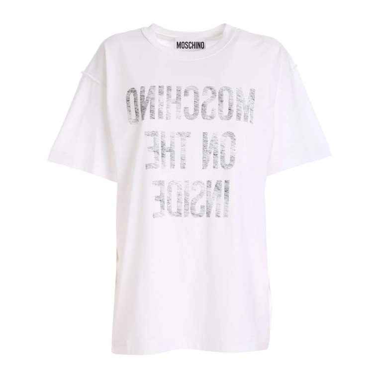 Biała koszulka Inside Out dla kobiet Moschino