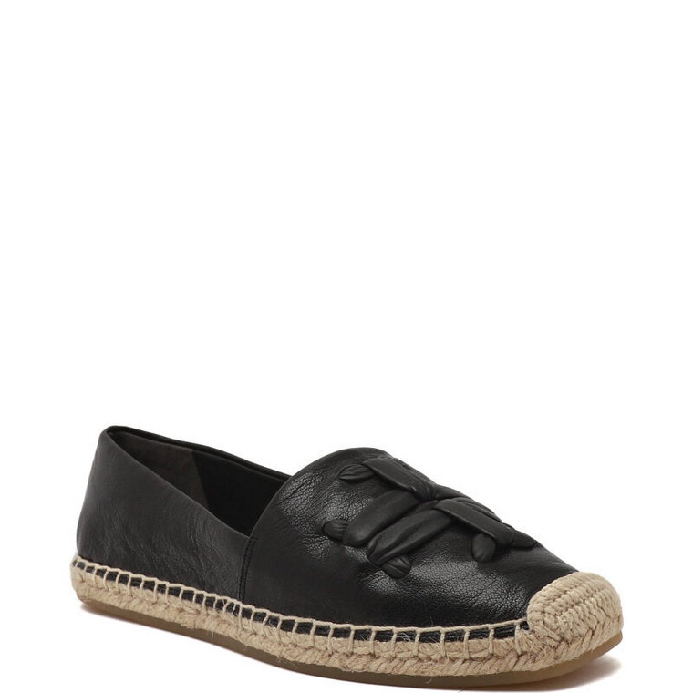 TORY BURCH Skórzane espadryle WOVEN DOUBLE T ALINE