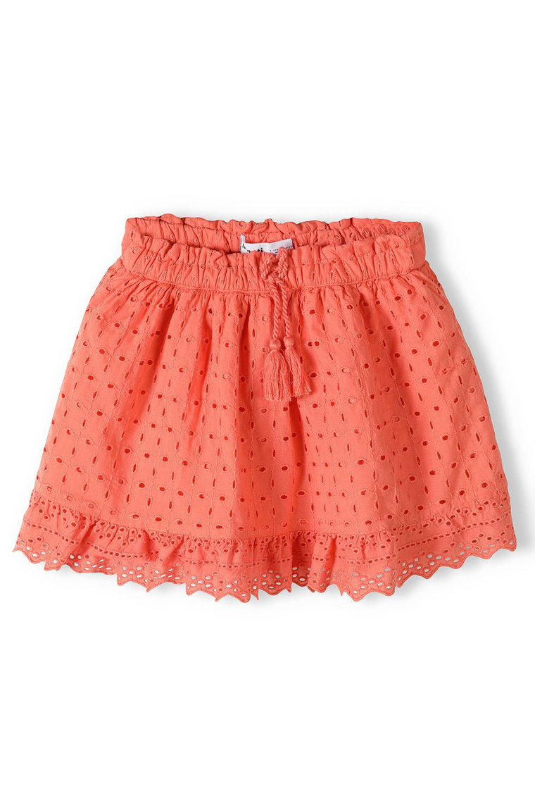 Pomarańczowa spódnica haftowana krótka dla dziewczynki