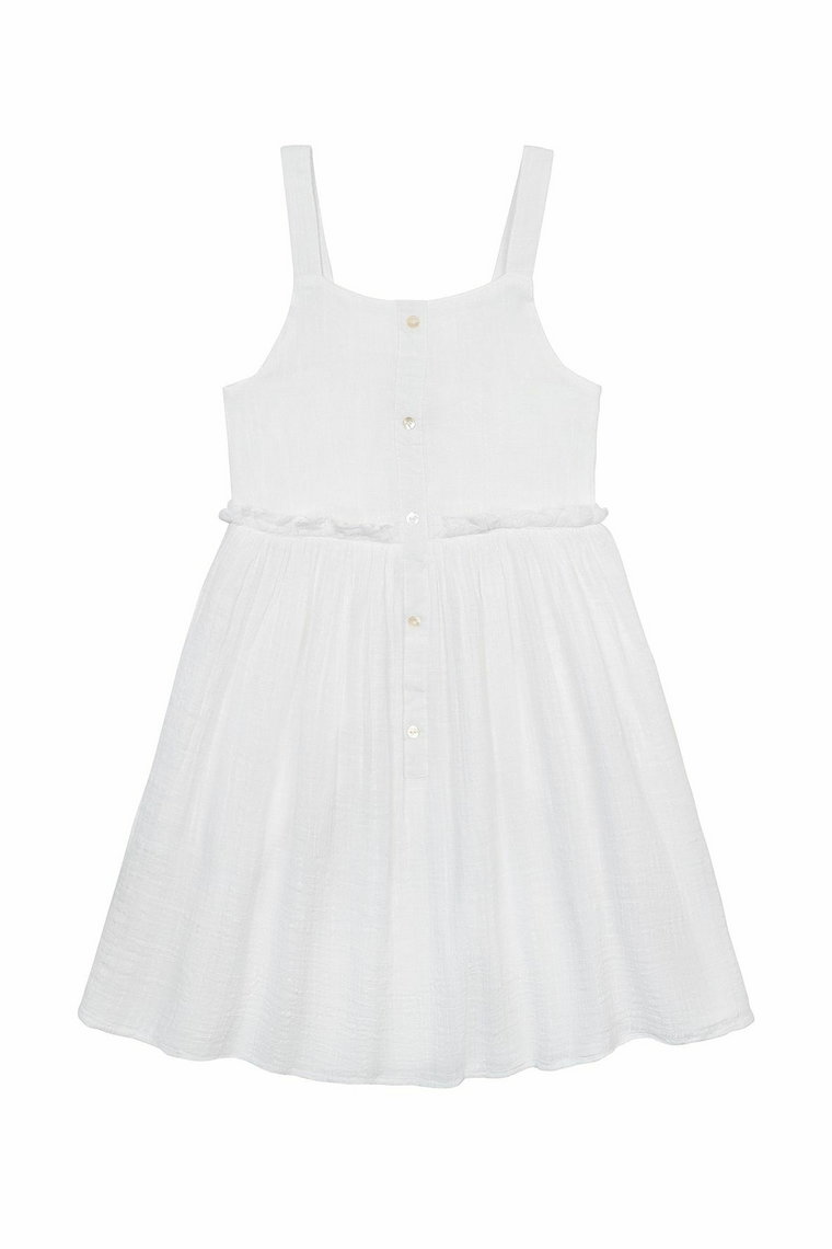 Biała sukienka na ramiączkach bawełniana dla dziewczynki