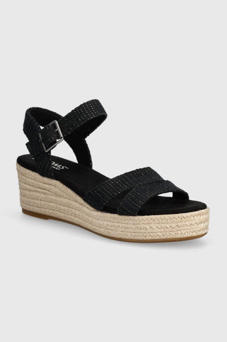 Toms espadryle Audrey kolor czarny na koturnie 10020749