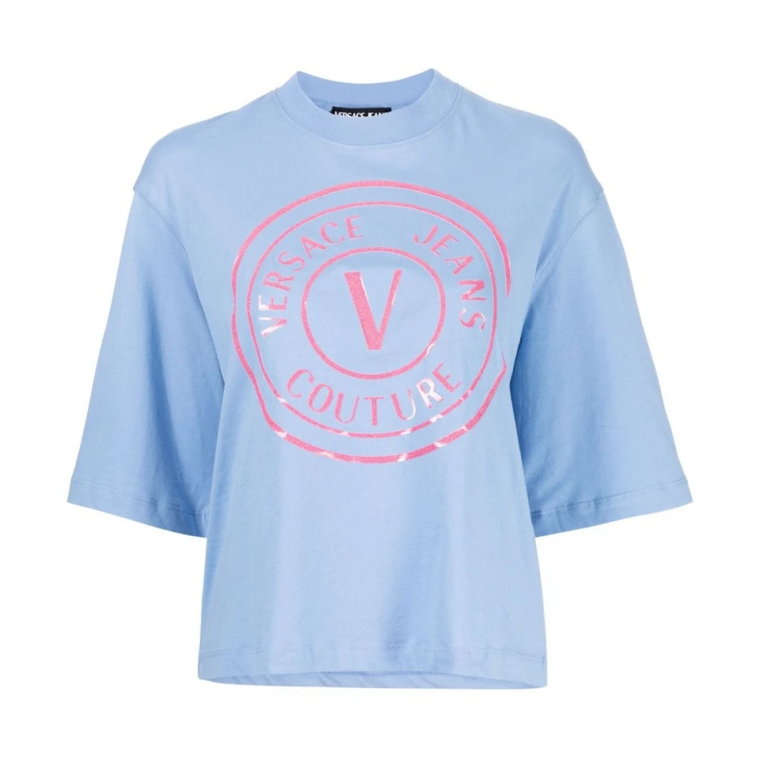 Niebieskie T-shirty i Pola dla kobiet Versace Jeans Couture