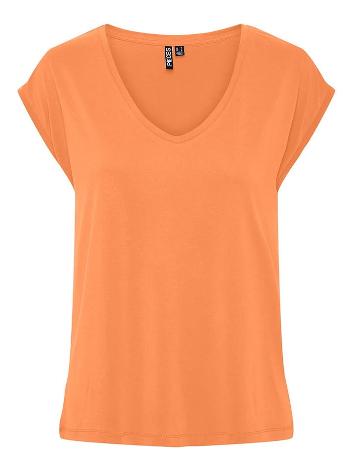Pieces Koszulka "Kamala" w kolorze pomarańczowym