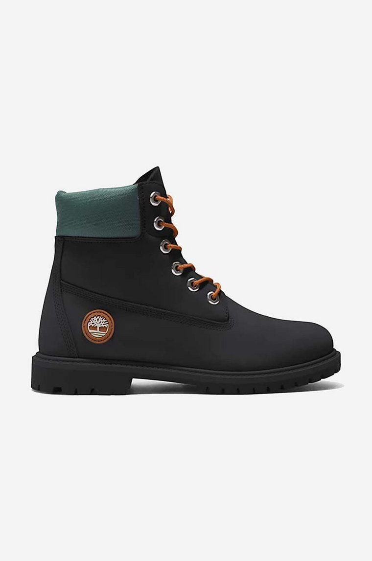 Timberland botki zamszowe Cupsole A5M8C damskie kolor czarny na płaskim obcasie