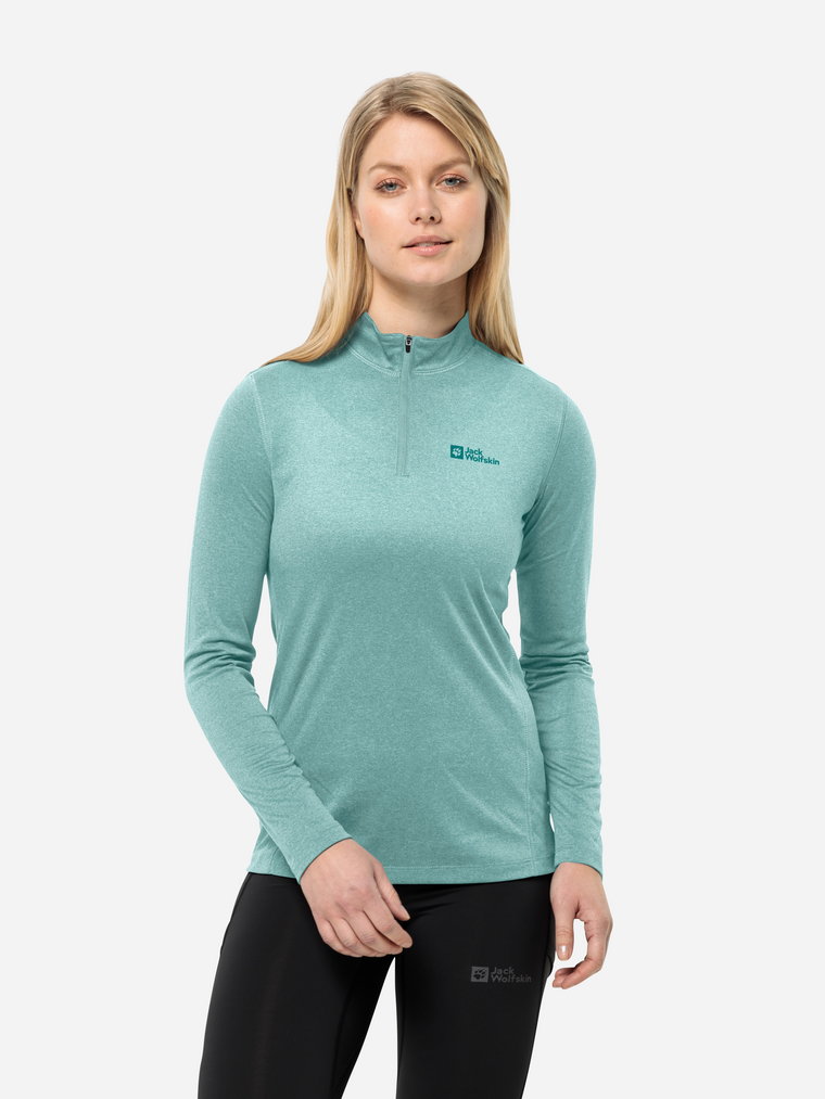 Bluza sportowa damska nierozpinana Jack Wolfskin Sky Thermal Hz W 1808951-4188 M Błękitna (4064993858792). Bluzy sportowe damskie