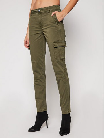 Guess Spodnie materiałowe Sexy Cargo W1RB14 WDPA1 Zielony Slim Fit