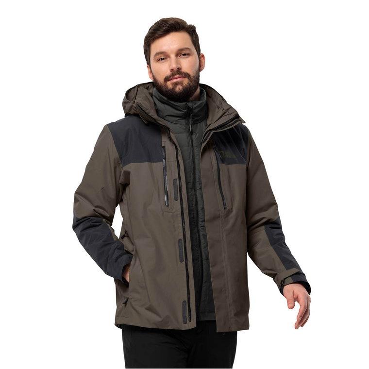 Męska kurtka  Jack Wolfskin JASPER 3IN1 JKT M cold coffee - S