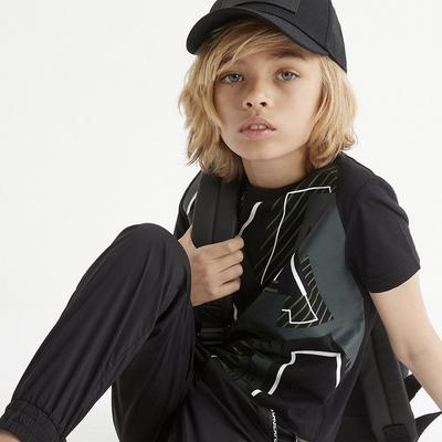 Karl Lagerfeld czapka bawełniana dziecięca Z21025 kolor czarny z aplikacją