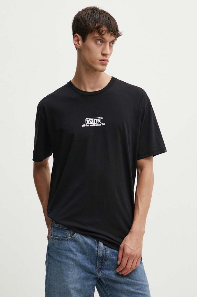 Vans t-shirt bawełniany męski kolor czarny z nadrukiem VN000HFFBLK1