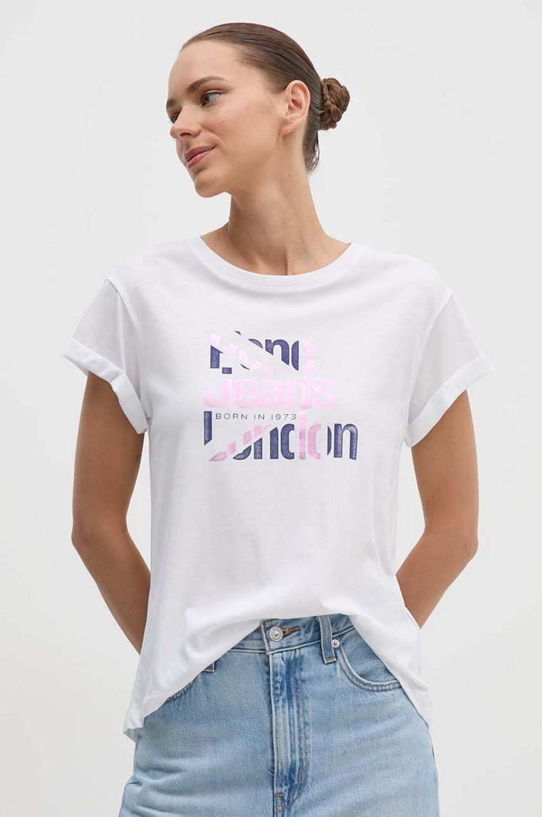 Pepe Jeans t-shirt bawełniany ENOLA damski kolor biały PL505891