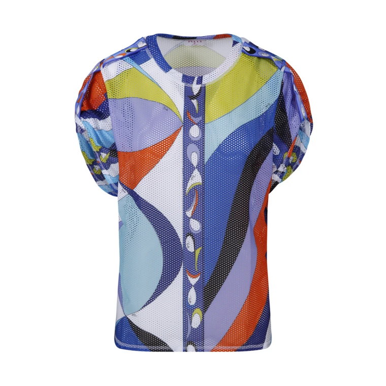 Turkus/Pomarańczowy S.s. T-Shirt Emilio Pucci