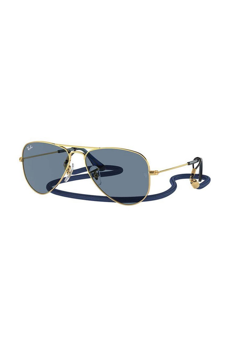 Ray-Ban okulary przeciwsłoneczne dziecięce JUNIOR AVIATOR kolor niebieski 0RJ9506S