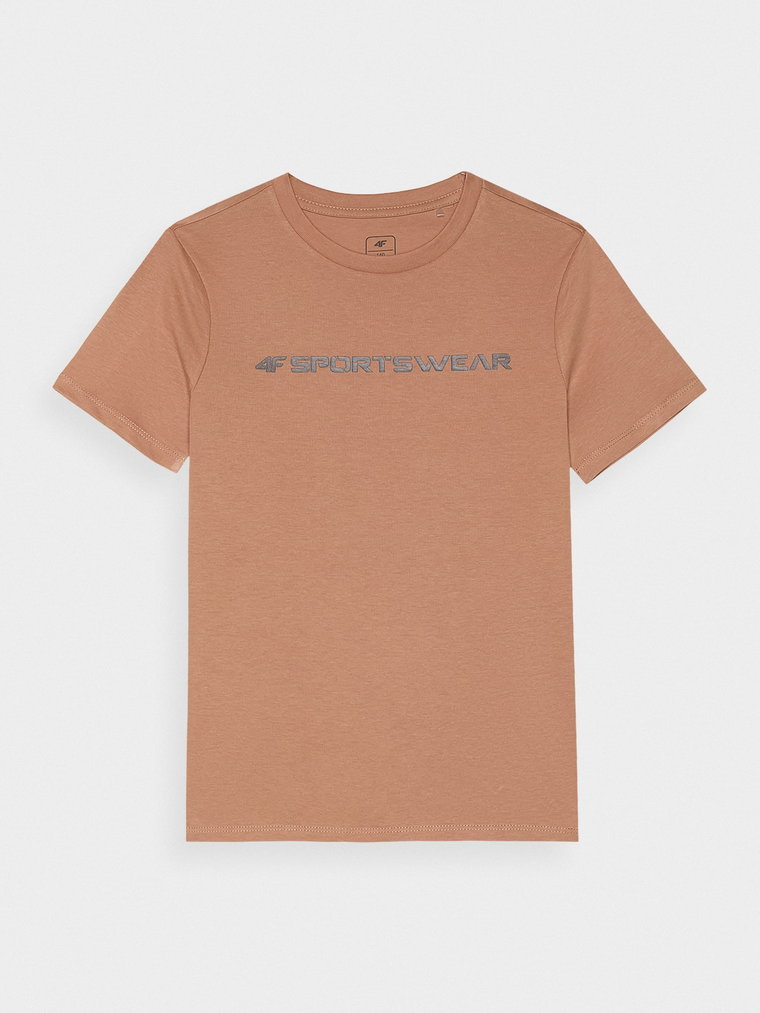 T-shirt regular z nadrukiem chłopięcy - koralowy