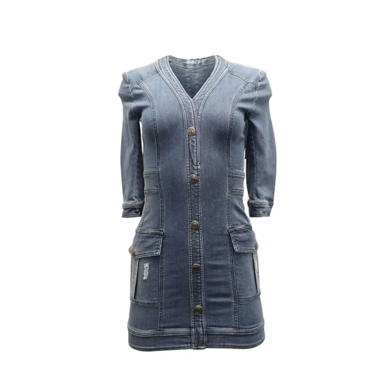 Pre-owned Denim dresses Balmain Pre-owned