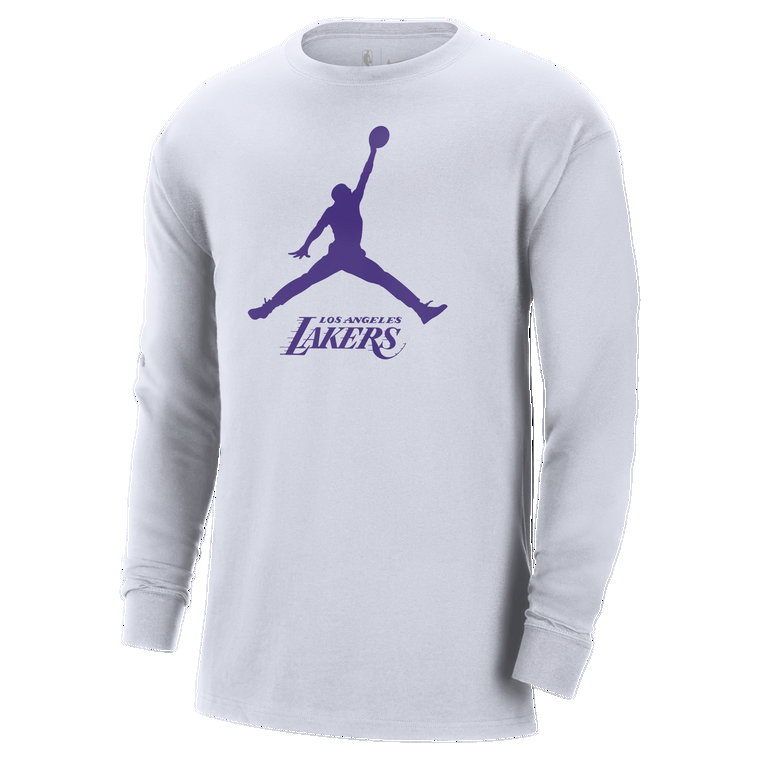 Męski T-shirt z długim rękawem Jordan NBA Los Angeles Lakers Essential - Biel