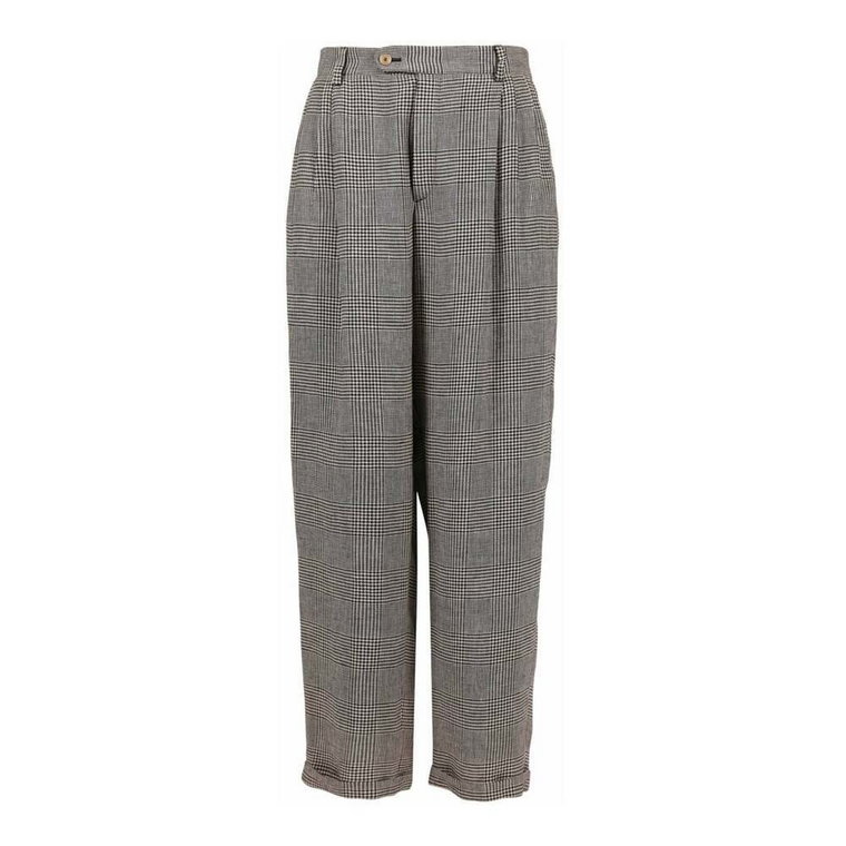 Gucci Checked Linen Cropped Trousers Gucci