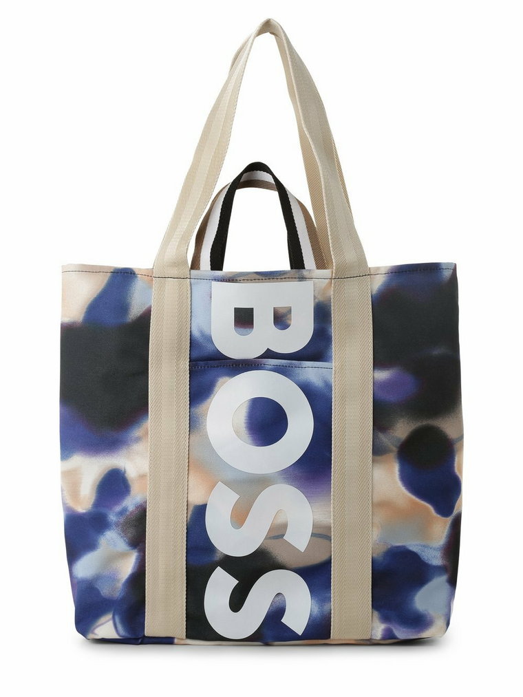 BOSS - Damska torba shopper  Deva, beżowy|niebieski|wielokolorowy