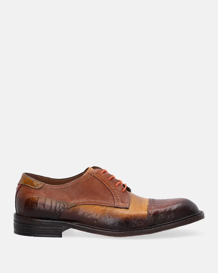 Stilvo　Pavone（紺色） Eleganckie pantofle męskie w kolorze brązowym