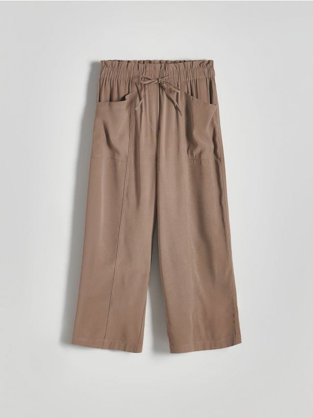 Reserved - Spodnie z wiskozą - brązowy