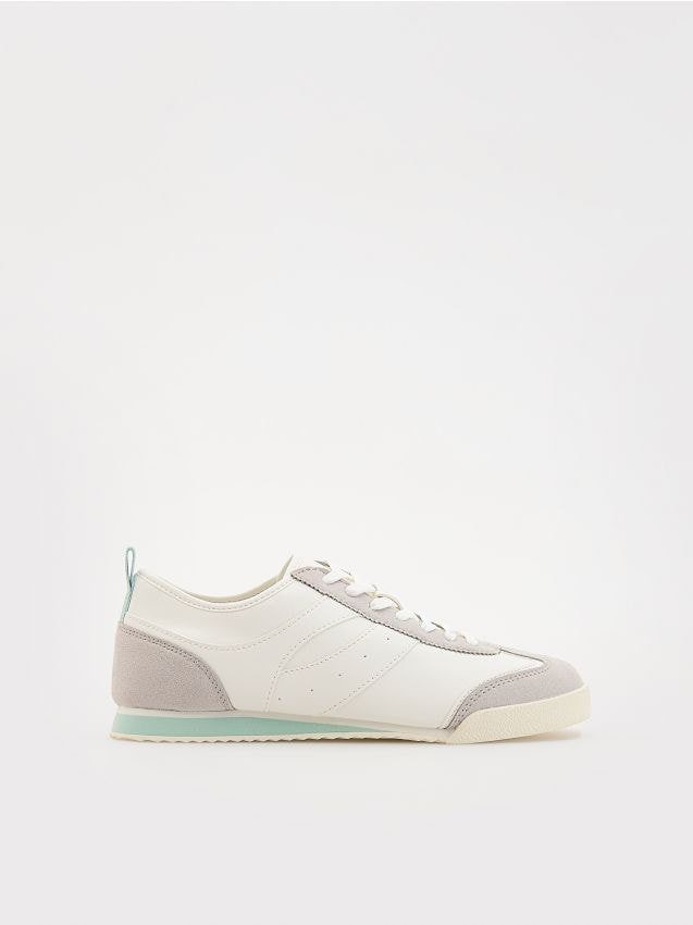 Reserved - Sneakersy z łączonych materiałów - biały