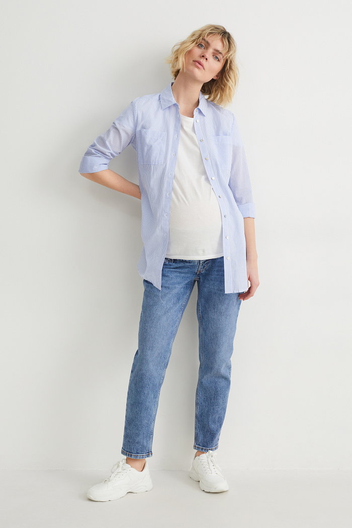 C&A Dżinsy ciążowe-tapered jeans, Niebieski, Rozmiar: 46