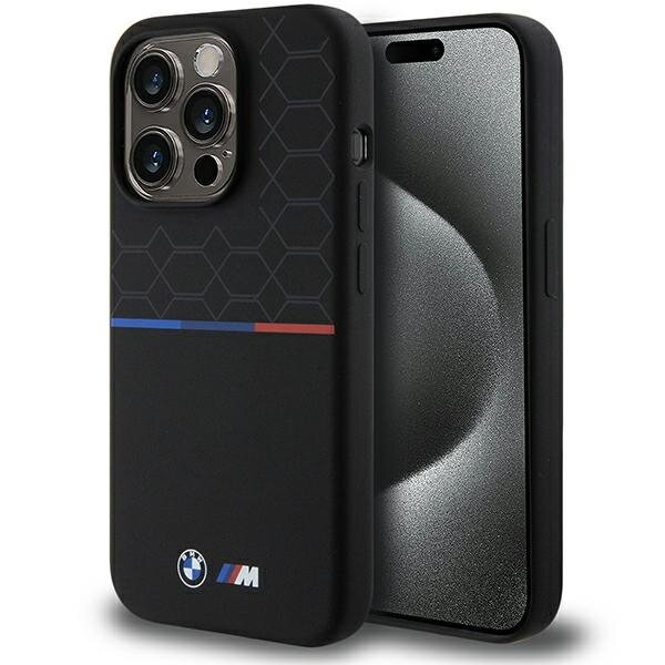 BMW BMHMP15L22SMPK iPhone 15 Pro 6.1" czarny/black hardcase M Silicone Pattern MagSafe