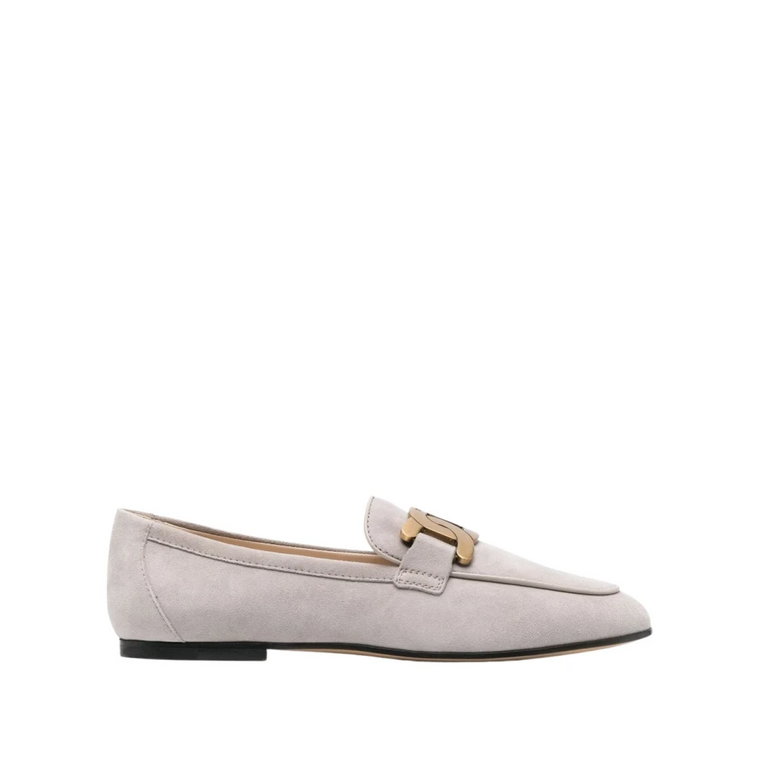 Szare Loafersy z Logo Plaque Tod's