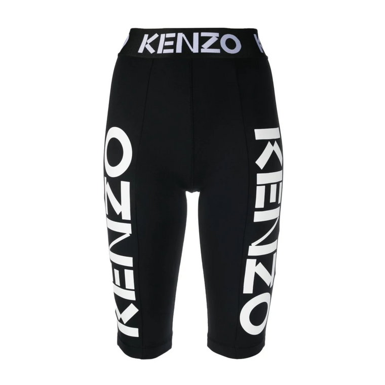 Czarne Spodenki Z Logo Wysoki Stan Kenzo