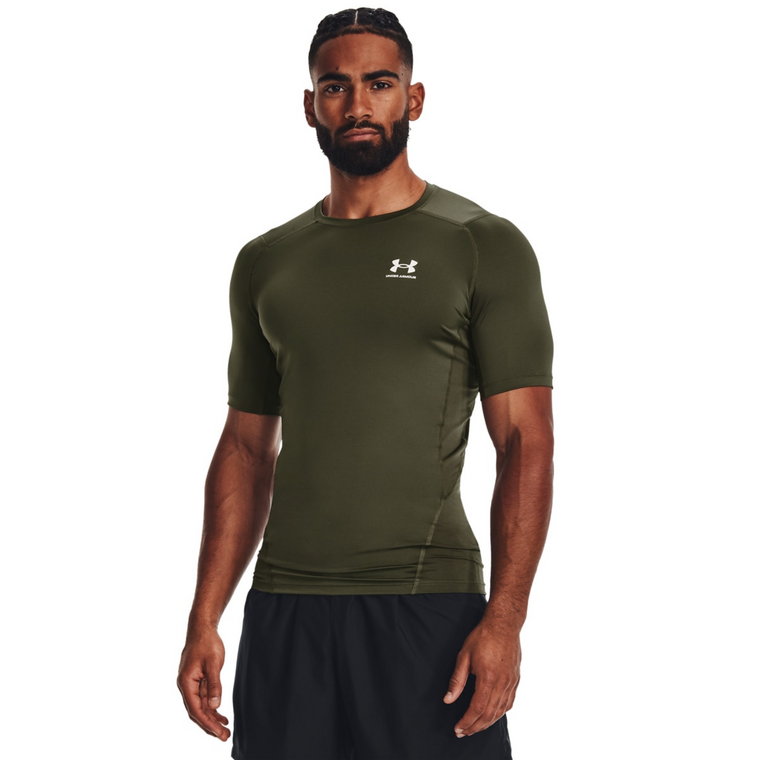 Męska koszulka treningowa Under Armour UA HG Armour Comp SS - khaki