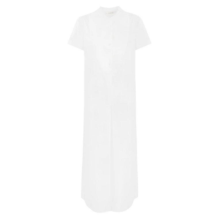 Biała Długa Sukienka z Bawełny Stretch Liviana Conti