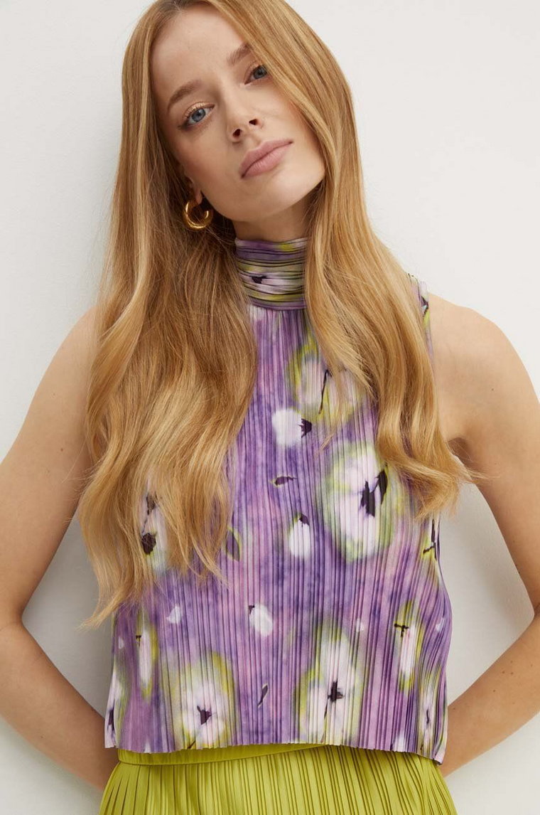MAX&Co. bluzka damska kolor fioletowy wzorzysta 2426946101200