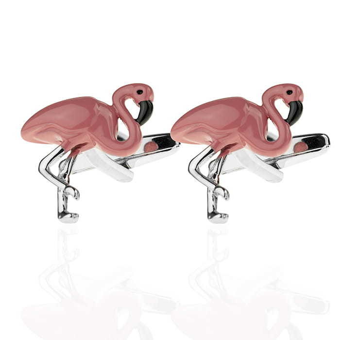 Spinki do mankietów tematyczne flamingi EM 34