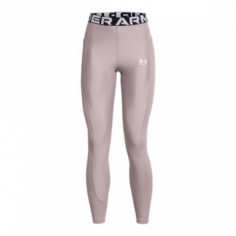 Damskie legginsy treningowe Under Armour Heatgear Rib Legging - beżowe