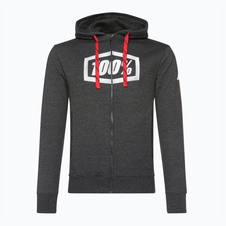 Bluza rowerowa męska 100% Syndicate Zip Hooded Sweatshirt black heather/white