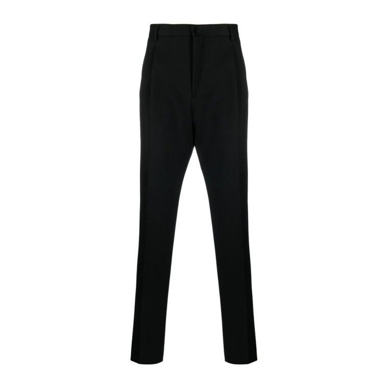 Czarne Spodnie Slim-Fit z Wełny Lanvin