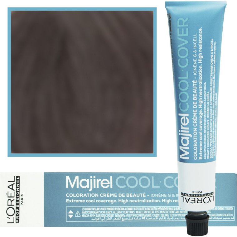 Loreal, Majirel Cool Cover, Farba do włosów 6,17 Ciemny Blond Popielaty Metaliczny