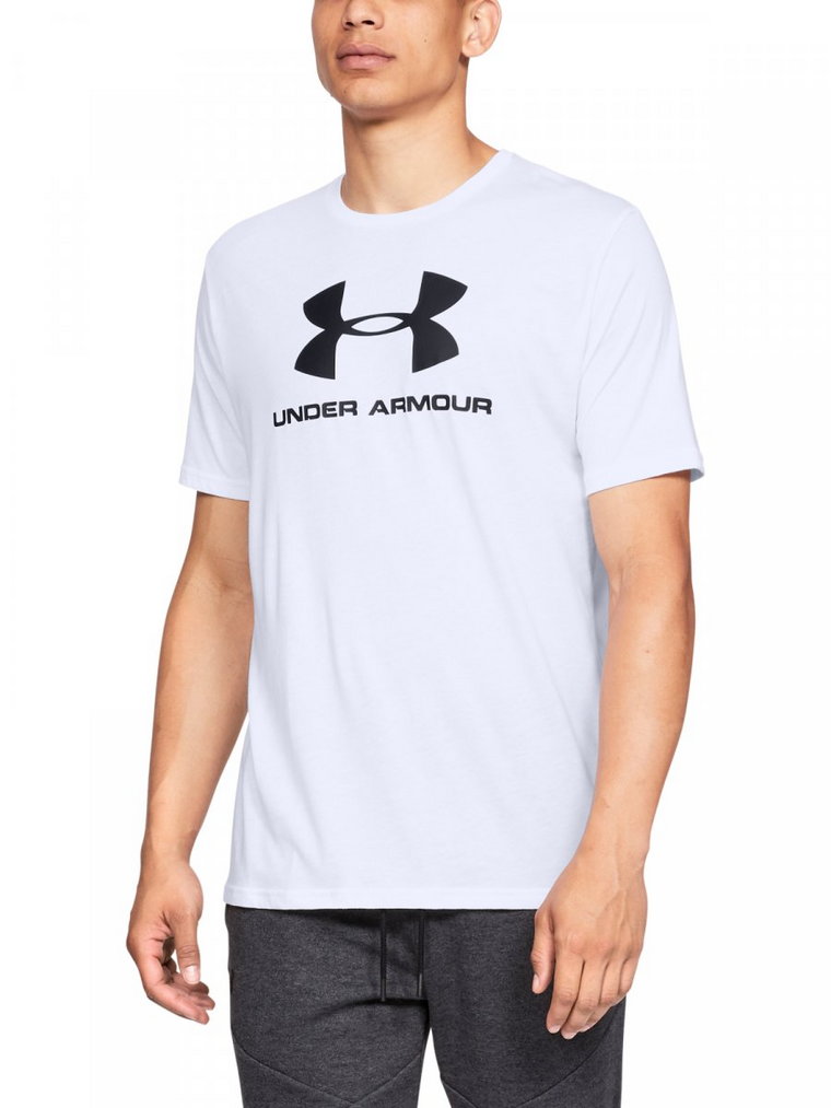Męski t-shirt z nadrukiem UNDER ARMOUR SPORTSTYLE LOGO SS - biały